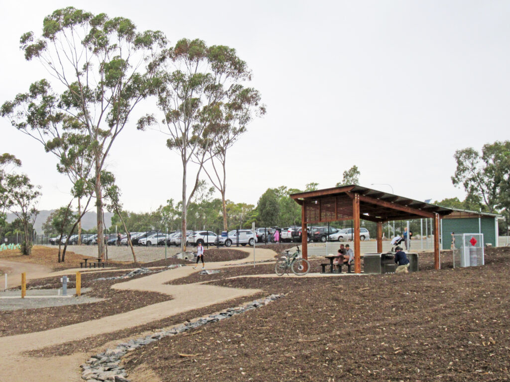 Picnic shelters and toilet facilities at the Chandlers Hill Road carpark